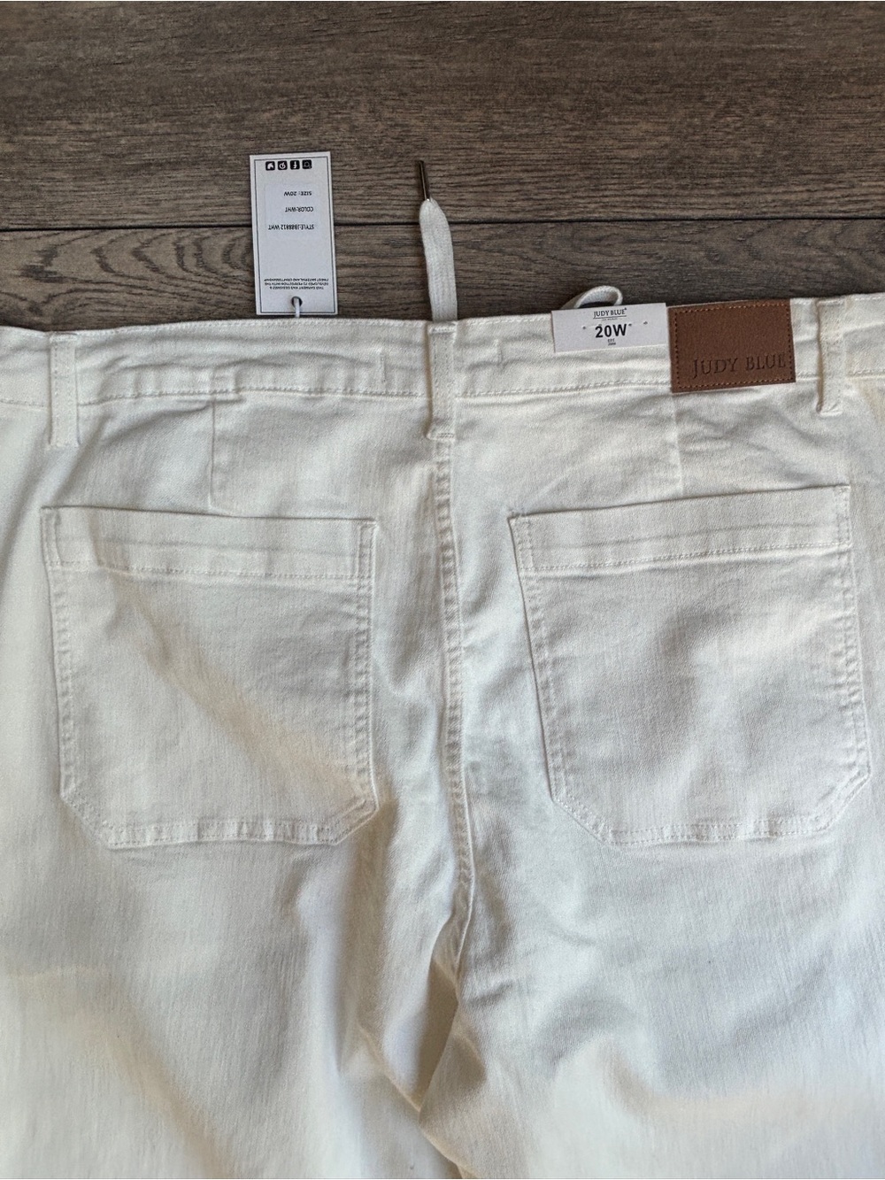 NWT Judy Blue High Rise Drawstring Jogger Jeans White Ecru Sz 20W - Picture 14 of 15